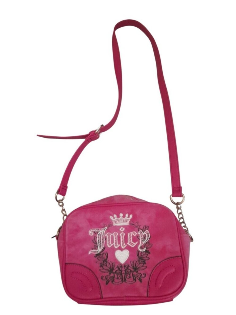 Juicy Couture Velour Hot Pink Crossbody Camera Bag